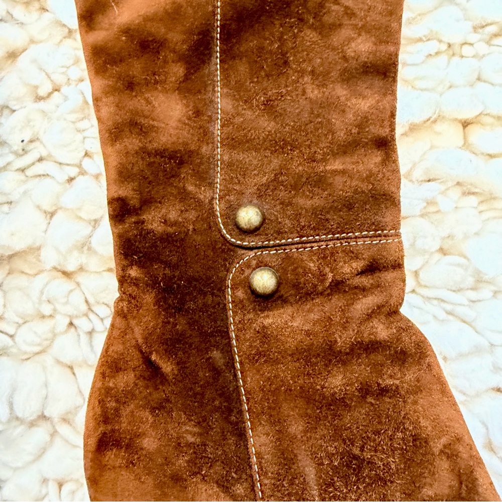 Christian Louboutin Brown Suede Heeled Boots - Picture 3 of 12